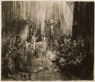 Rembrandt, Trzy krzyże, 1653-1655, suchoryt