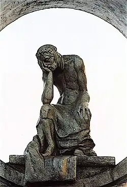 Chrystus Frasobliwy – kapliczka przydrożna, Kurowice, 1997