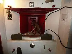 Stanowisko strzelnicze z ciężkim karabinem maszynowym wewnątrz schronu