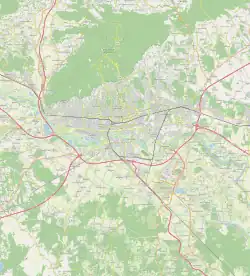 Mapa konturowa Zagrzebia, w centrum znajduje się punkt z opisem „Igralište Građanskog”