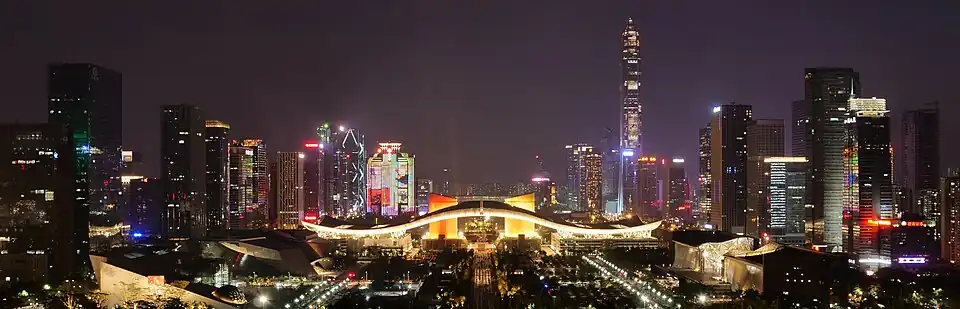 Panorama Shenzhen (Futian CBD i ratusz – Civic Center)