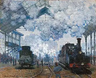 Dworzec Saint-Lazare, 1877, 80 × 98 cm, Fogg Museum w Cambridge (Stany Zjednoczone)