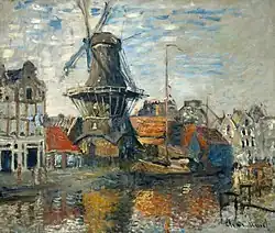 Claude Monet, Wiatrak w Amsterdamie, 1871