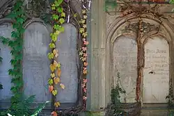 Płyty nagrobne na cmentarzu żydowskim we Wrocławiu (przy ul. Ślężnej)