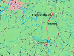 Mapa przebiegu linii kolejowej