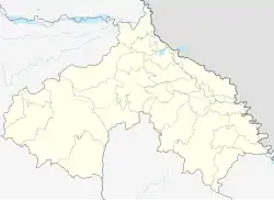 Mapa konturowa żupanii kopriwnicko-kriżewczyńskiej, u góry znajduje się punkt z opisem „Legrad”