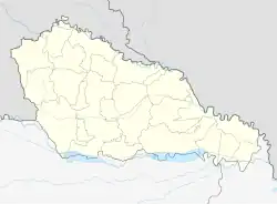 Mapa konturowa żupanii medzimurskiej, na dole znajduje się punkt z opisem „Prelog”