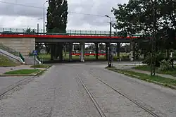 Pozostałości jednotorowej linii na ul. Łukasińskiego