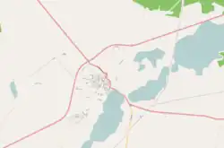 Mapa konturowa Człuchowa, na dole po lewej znajduje się punkt z opisem „Plebania i kościół parafialny”