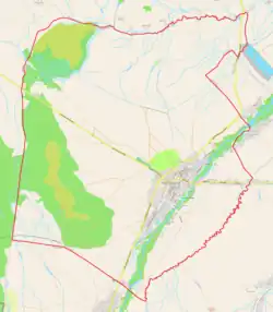 Mapa konturowa Czarnego Dunajca, po prawej znajduje się punkt z opisem „Czarny Dunajec”