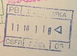 Czechosłowacki stempel kontroli granicznej