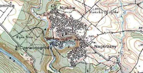 Czerwonogród na mapie (1925)