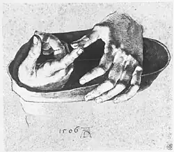 Albrecht Dürer, Ręce dwunastoletniego Chrystusa (rysunek), ok. 1506