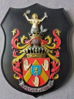 Herb Obyrn, wykonany na zamówienie dla żyjących członków rodziny.