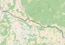 Mapa przebiegu linii kolejowej 1810