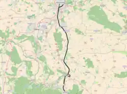 Mapa przebiegu linii kolejowej 1901