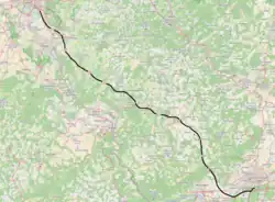 Mapa przebiegu linii kolejowej