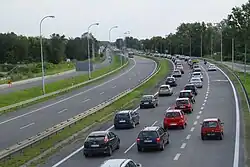 Fragment dawnej drogi krajowej nr 8 na granicy Radzymina i Słupna (widok w kierunku Warszawy), który stał się drogą wojewódzką nr 629 z chwilą otwarcia obwodnicy Marek