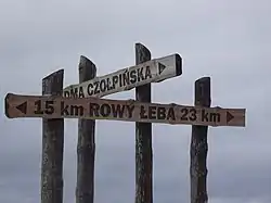 Drogowskaz na wydmie czołpińskiej