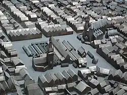 Rozkład kramów na rynku krakowskim(makieta z Muzeum Historycznego Miasta Krakowa)