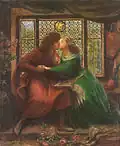 Dante Gabriel Rossetti, Paolo i Francesca da Rimini, 1867 (akwarela, gwasz)
