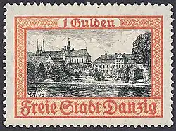 1 gulden, 1938. Motywem jest Park Oliwski