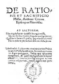 De ratione et sacrificio missae 1529