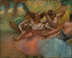 Edgar Degas (1834-1917), Cztery tancerki na scenie (1885/90)