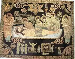 Złożenie Chrystusa do grobu, haft z XVII wieku