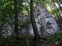 Skała poniżej ścieżki