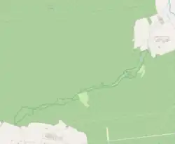 Mapa konturowa Doliny Waliczówki, blisko prawej krawędzi u góry znajduje się punkt z opisem „Kasjany”