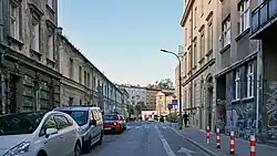 Widok na północ, na wysokości skrzyżowania z ulicą Czystą