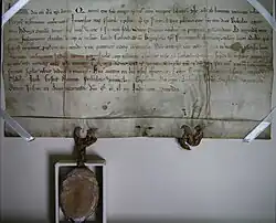 Przemysł I nadaje dominikanom w Poznaniu ziemię nad Wartą 1244 r. (ze zbiorów Archiwum Państwowego w Poznaniu)