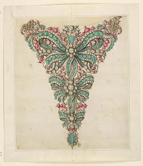 Projekt na stomacher 1725–1750