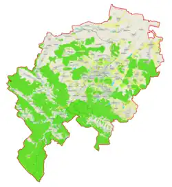 Mapa konturowa rejon drohobyckiego, w centrum znajduje się punkt z opisem „Tustanowice”