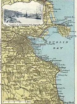 Mapa z końcówki XIX wieku z zaczątkiem Bull Island