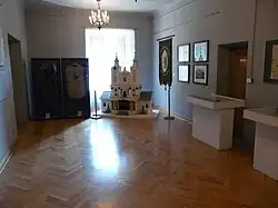 Makieta klasztoru, oraz pamiątki po Janie Pawle II