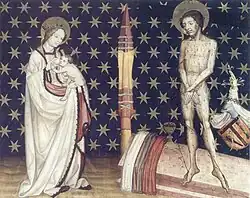 Maria lactans i Vir Dolorum – fragment Dyptyku Winterfeldów z kościoła NMP w Gdańsku, ok. 1430 r.