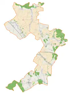 Mapa konturowa gminy wiejskiej Dzierżoniów, blisko centrum po prawej na dole znajduje się punkt z opisem „Piława Dolna”