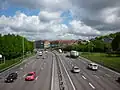 Odcinek autostrady na południe od węzła Olskroksmotet w Göteborgu