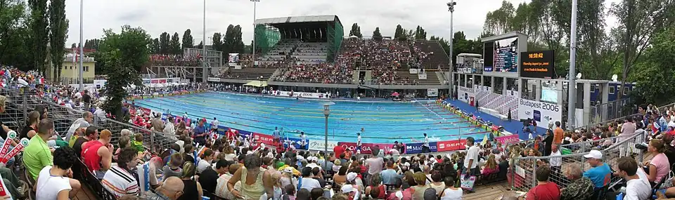 Arena zmagań pływaków – basen w Budapeszcie 3 sierpnia 2006