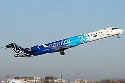 Bombardier CRJ-900 w barwach Nordica z logo LOT