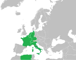 Mapa z zaznaczeniem państw uczestniczących