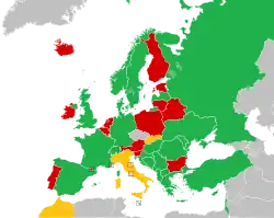 Mapa z zaznaczeniem państw uczestniczących