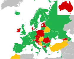 Mapa z zaznaczeniem państw uczestniczących