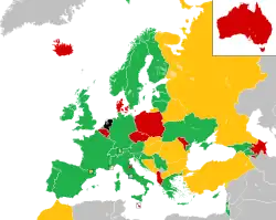 Mapa z zaznaczeniem państw uczestniczących