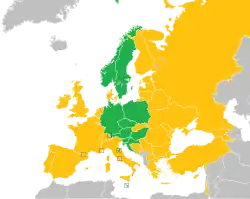 Mapa z zaznaczeniem państw uczestniczących