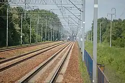 Linia kolejowa numer 9 (E65) w pobliżu przystanku Warszawa Płudy