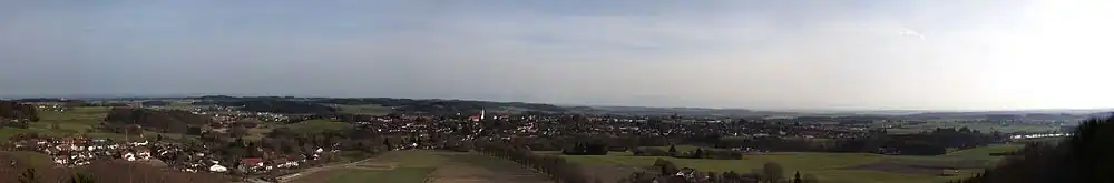 Panorama Ebersbergu z wieży widokowej