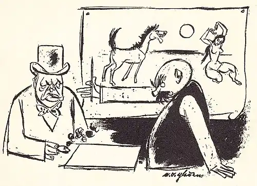 „Ojciec” (Erich Ohser) rysuje brytyjskiego premiera Winstona Churchilla, 1942